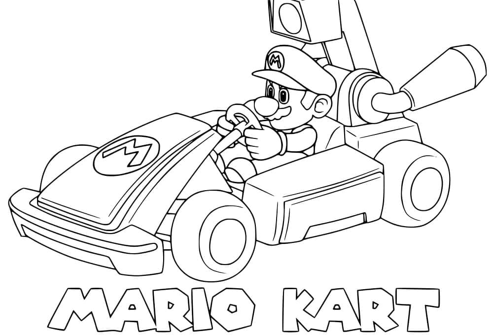 Coloriage Dessine un superbe Mario Kart