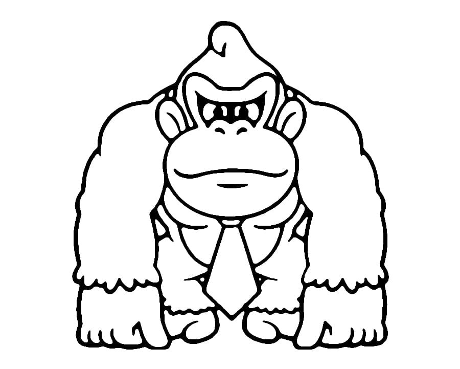 Coloriage Dessiner Donkey Kong facile à imprimer