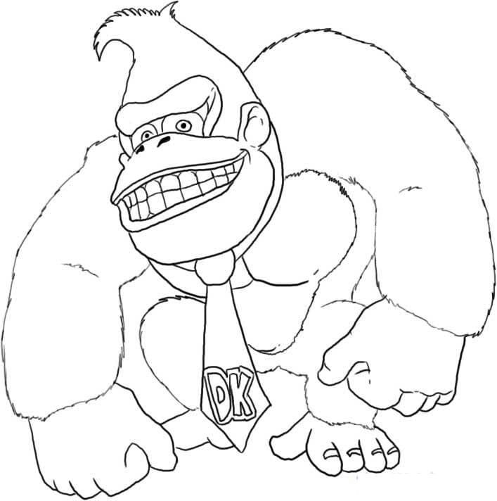 Coloriage Dessiner Donkey Kong Méchant à imprimer