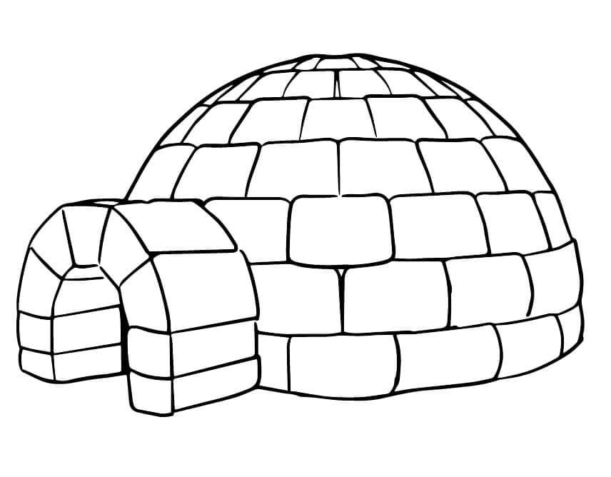 Coloriage Dessiner igloo facilement à imprimer