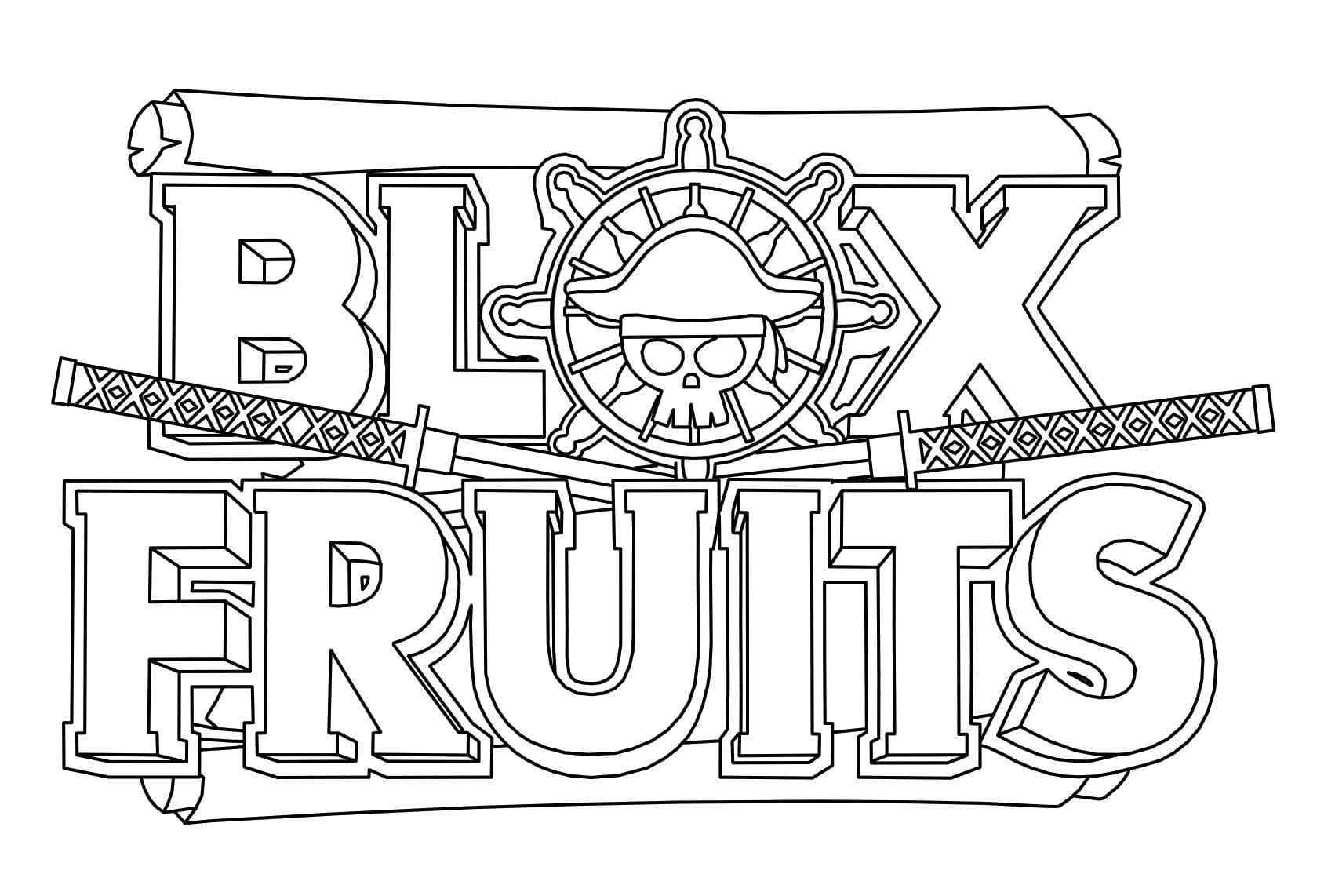 Coloriage Dessiner le logo Blox Fruits à imprimer