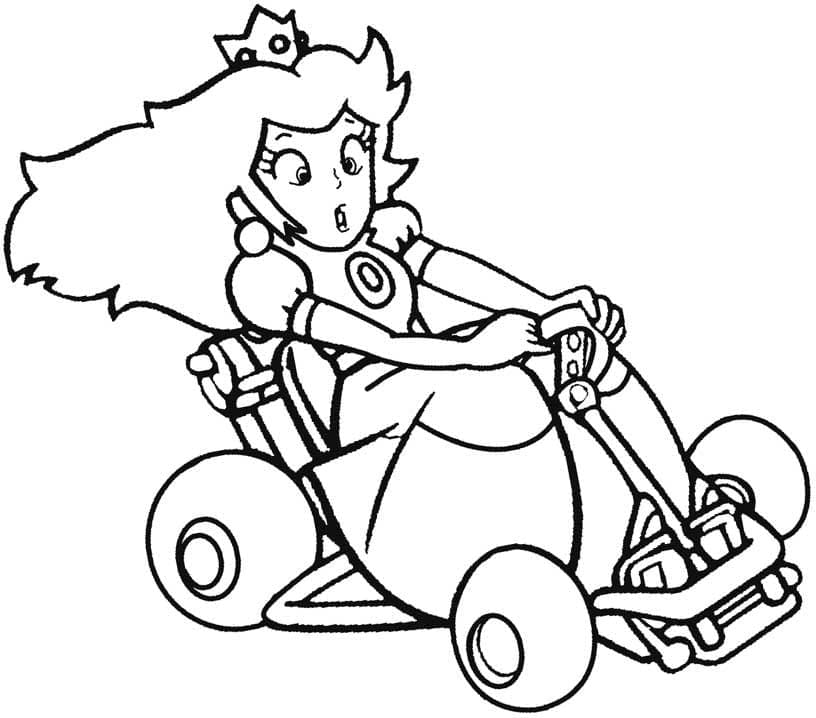 Coloriage Dessiner Mario Kart Princesse Peach