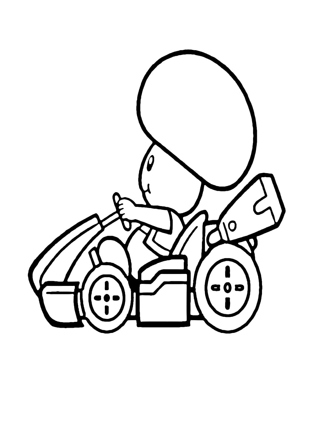 Coloriage Dessiner Mario Kart Toad à imprimer