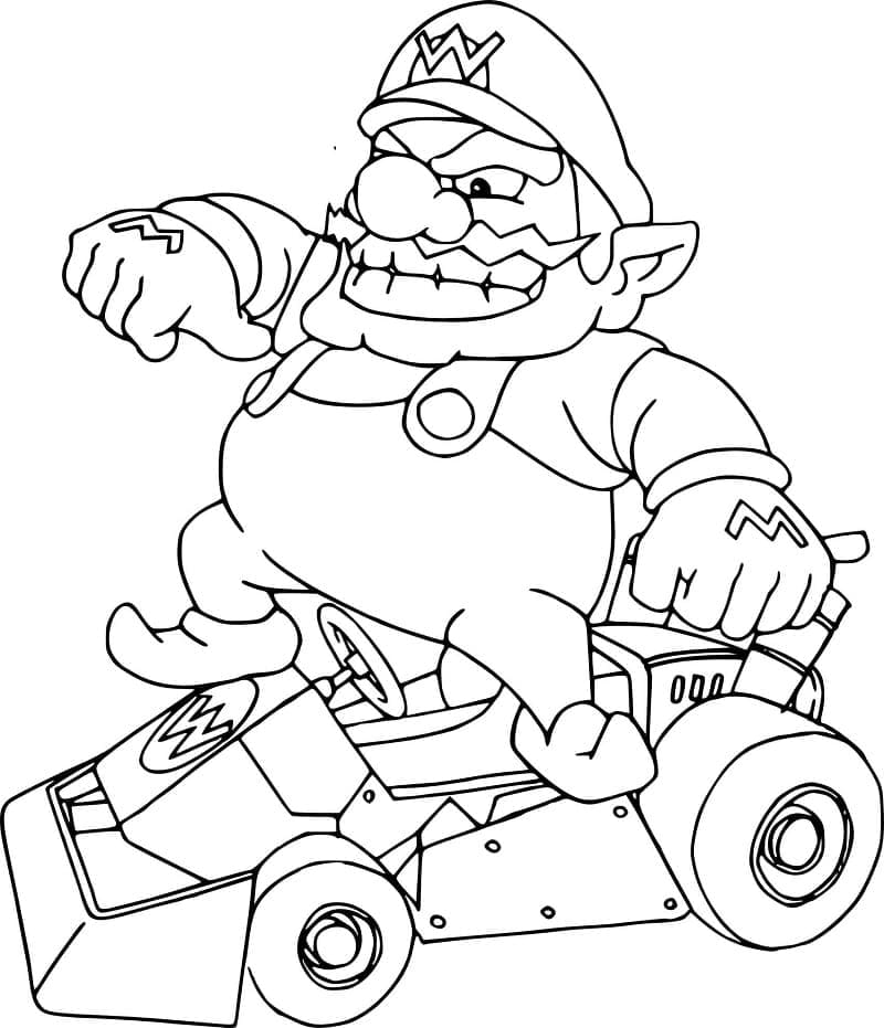 Coloriage Dessiner Mario Kart Wario