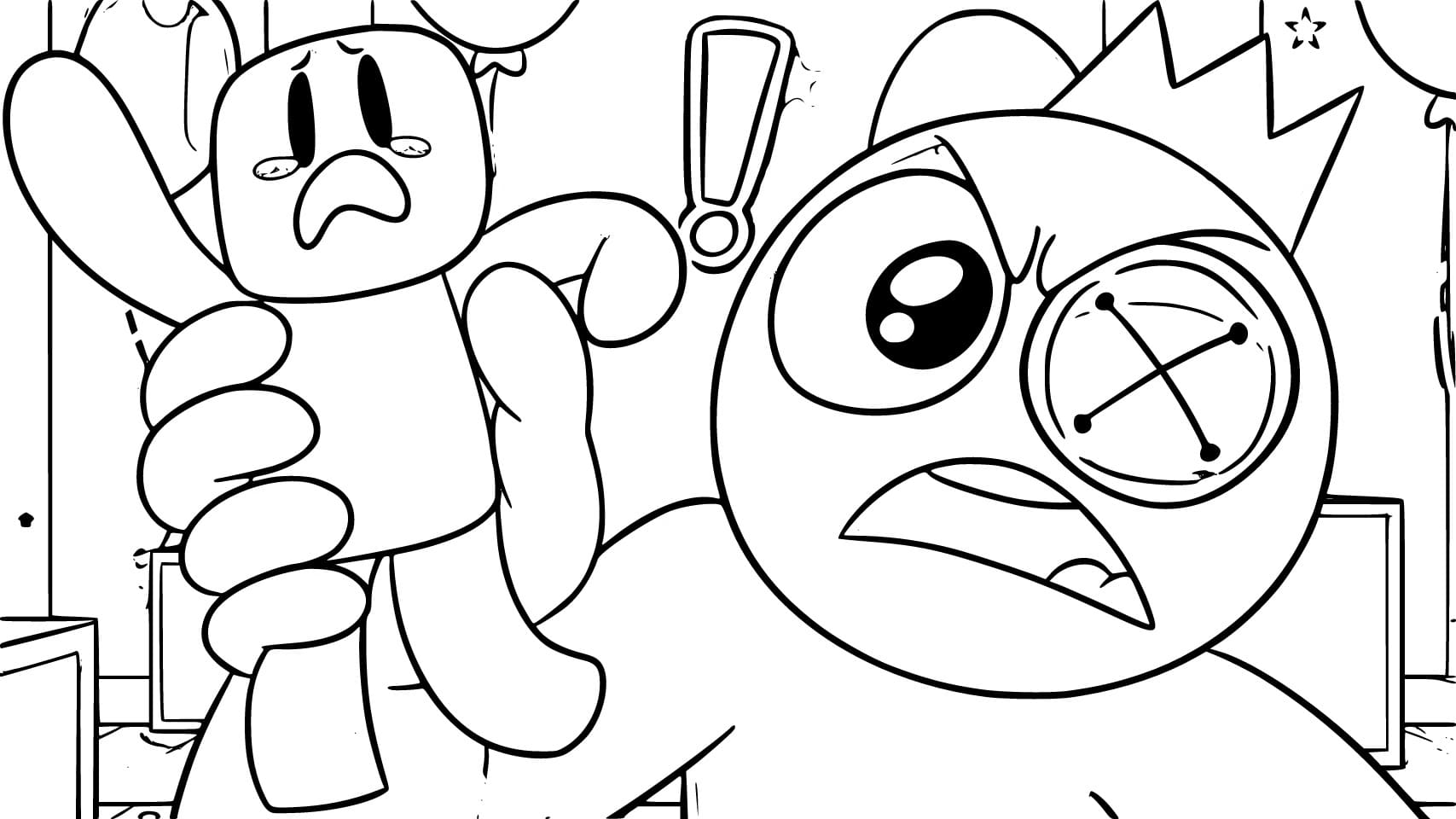 Coloriage Dessinez gratuitement Angry Blue Rainbow Friends