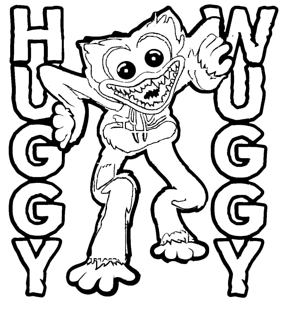 Coloriage Dessinez gratuitement Huggy Wuggy pour les enfants à imprimer