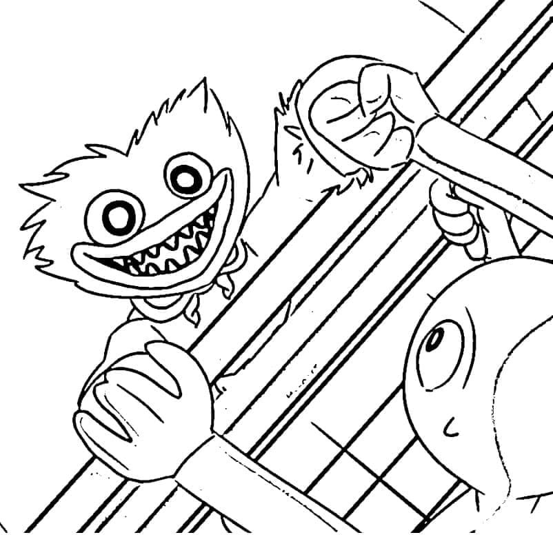 Coloriage Huggy Wuggy gratuitement à imprimer