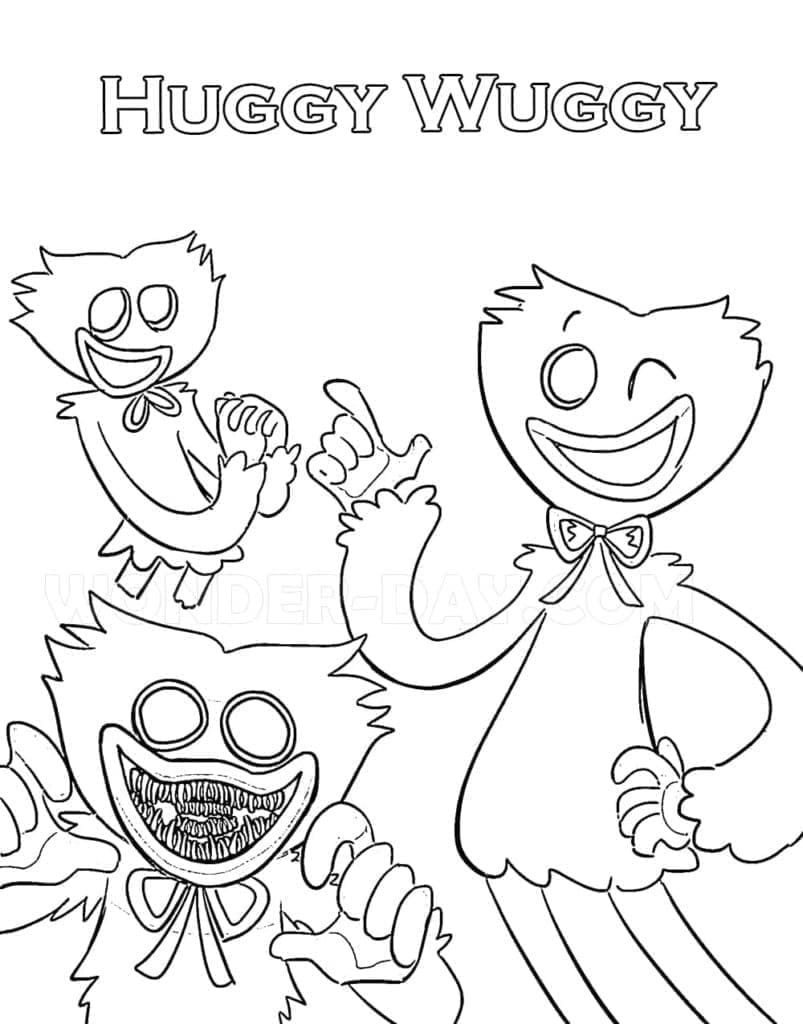 Coloriage Huggy Wuggy imprimable gratuitement