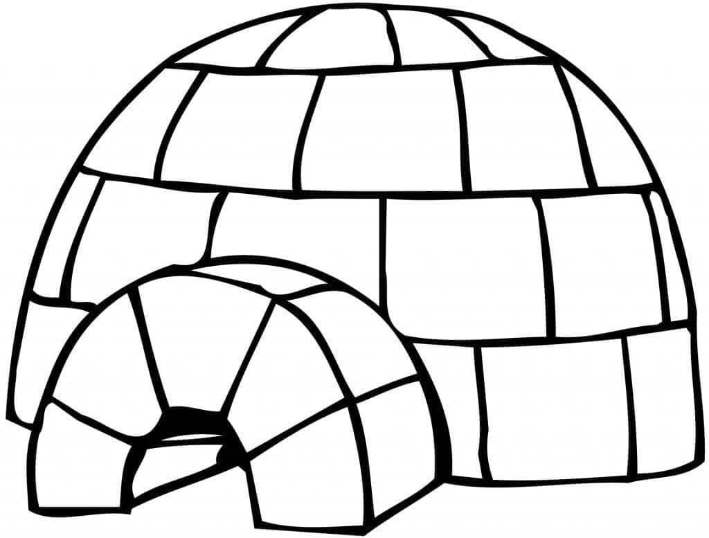 Coloriage Igloo de base à imprimer