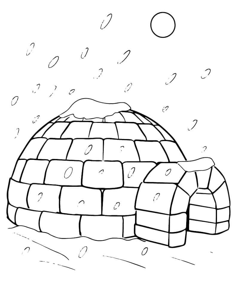 Coloriage Igloo gratuit à imprimer