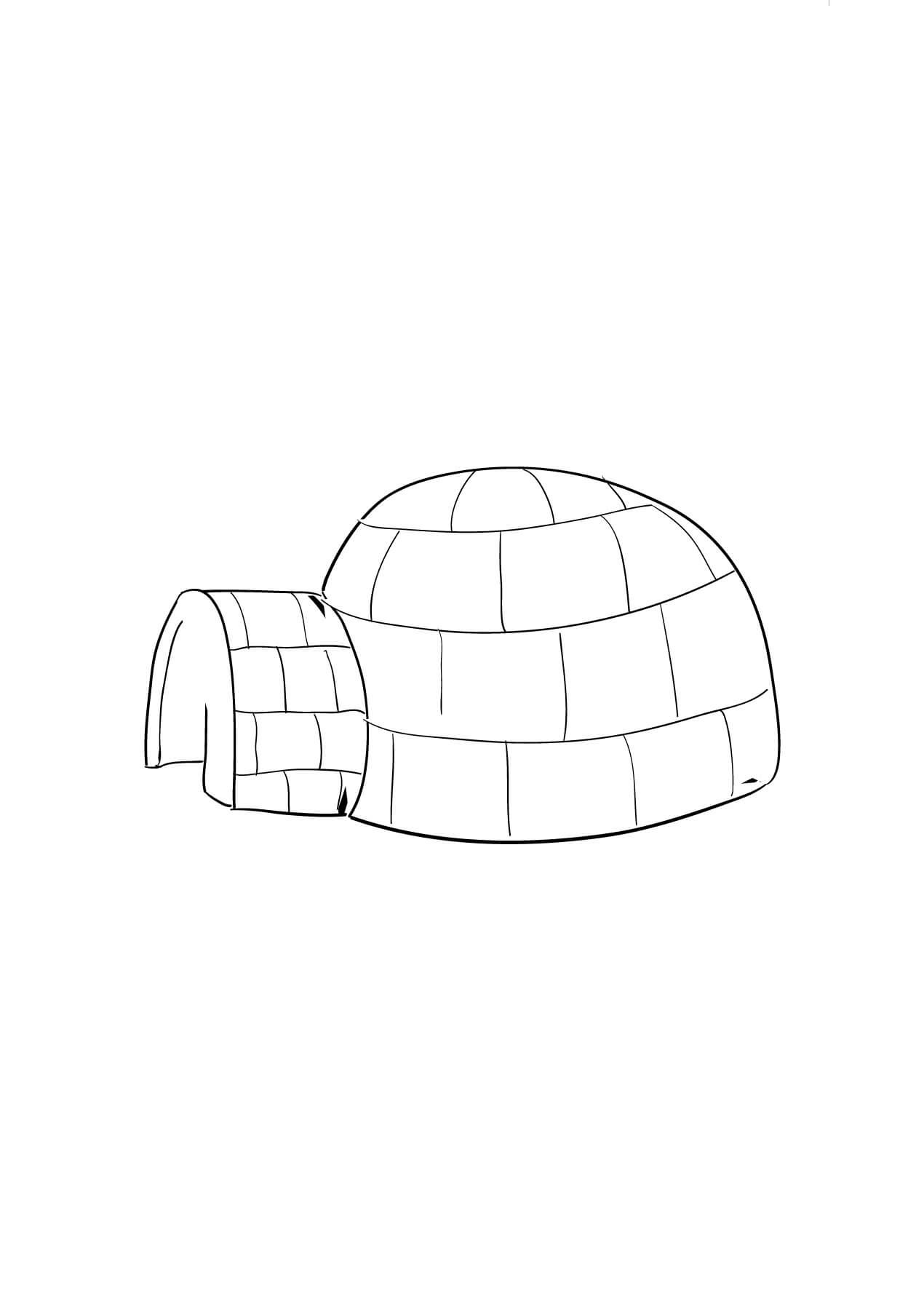 Coloriage Igloo imprimable à imprimer