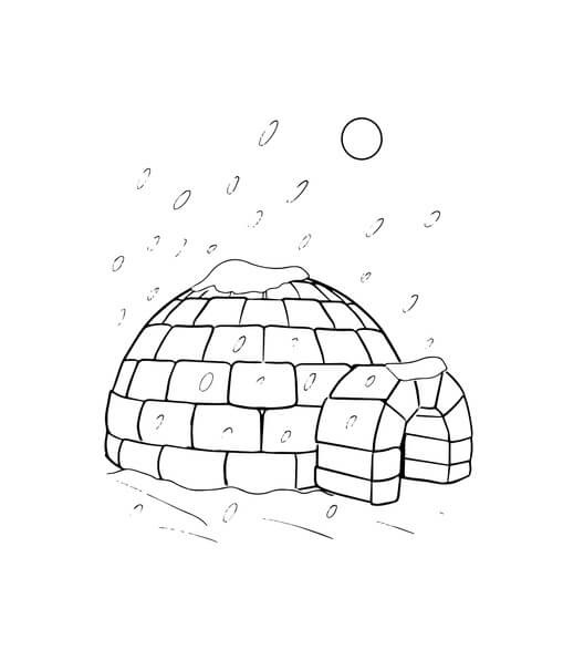 Coloriage Igloo incroyable à imprimer