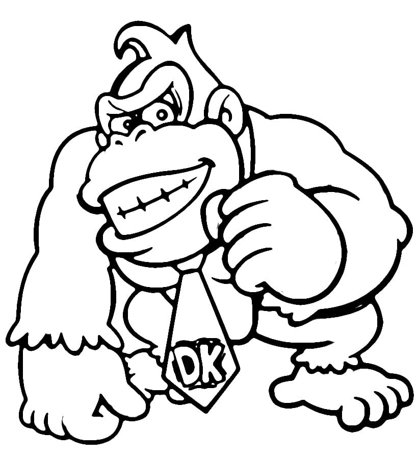 Coloriage Image Donkey Kong rire à imprimer