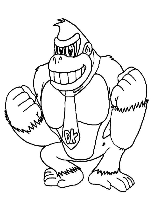 Coloriage Image d'un Donkey Kong heureux