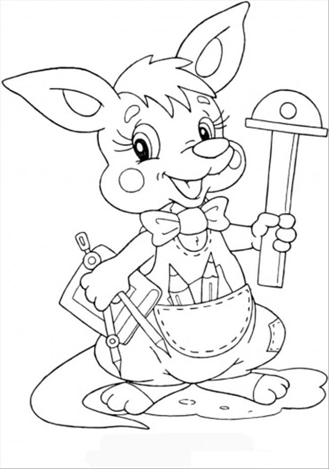 Coloriage Kangourou mignon à imprimer