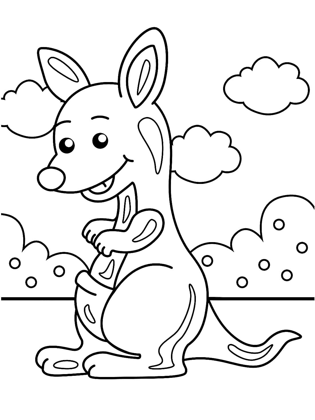 Coloriage Kangourou mignon