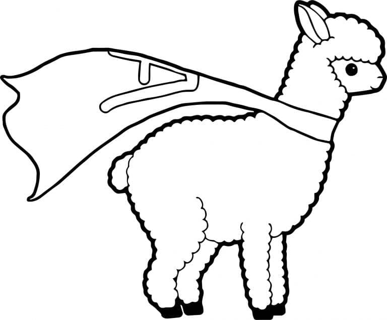 Coloriage Lama mignon imprimable à imprimer