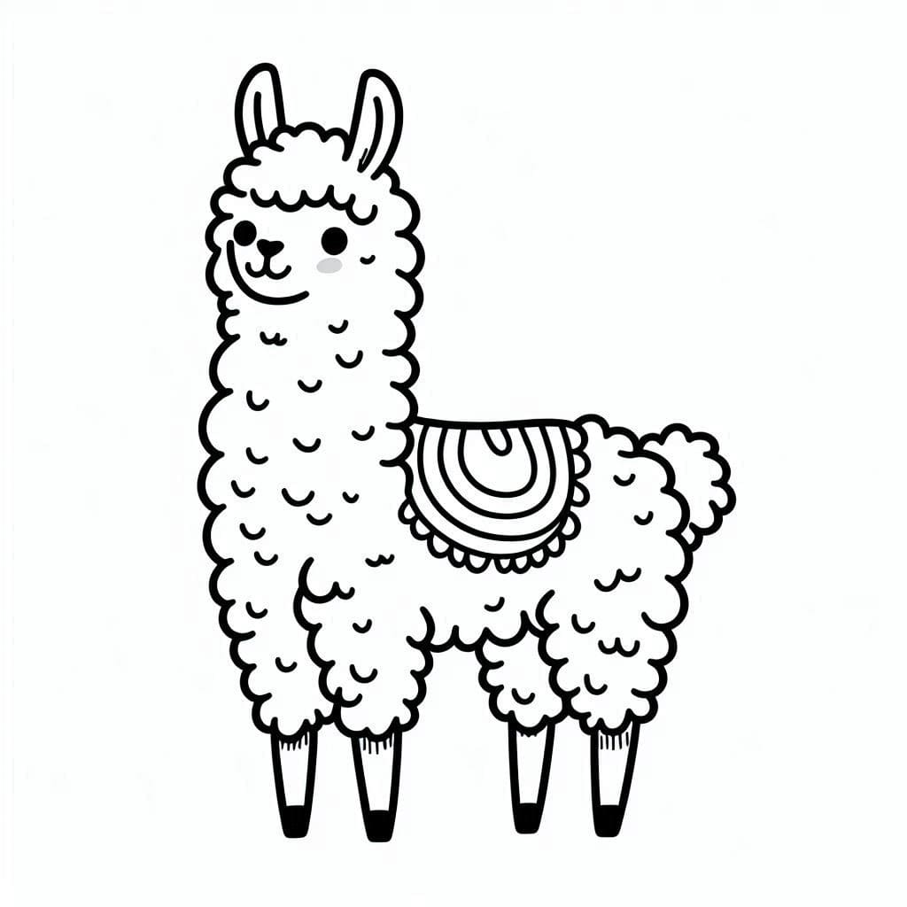 Coloriage Les lamas n’ont aucune émotion à imprimer