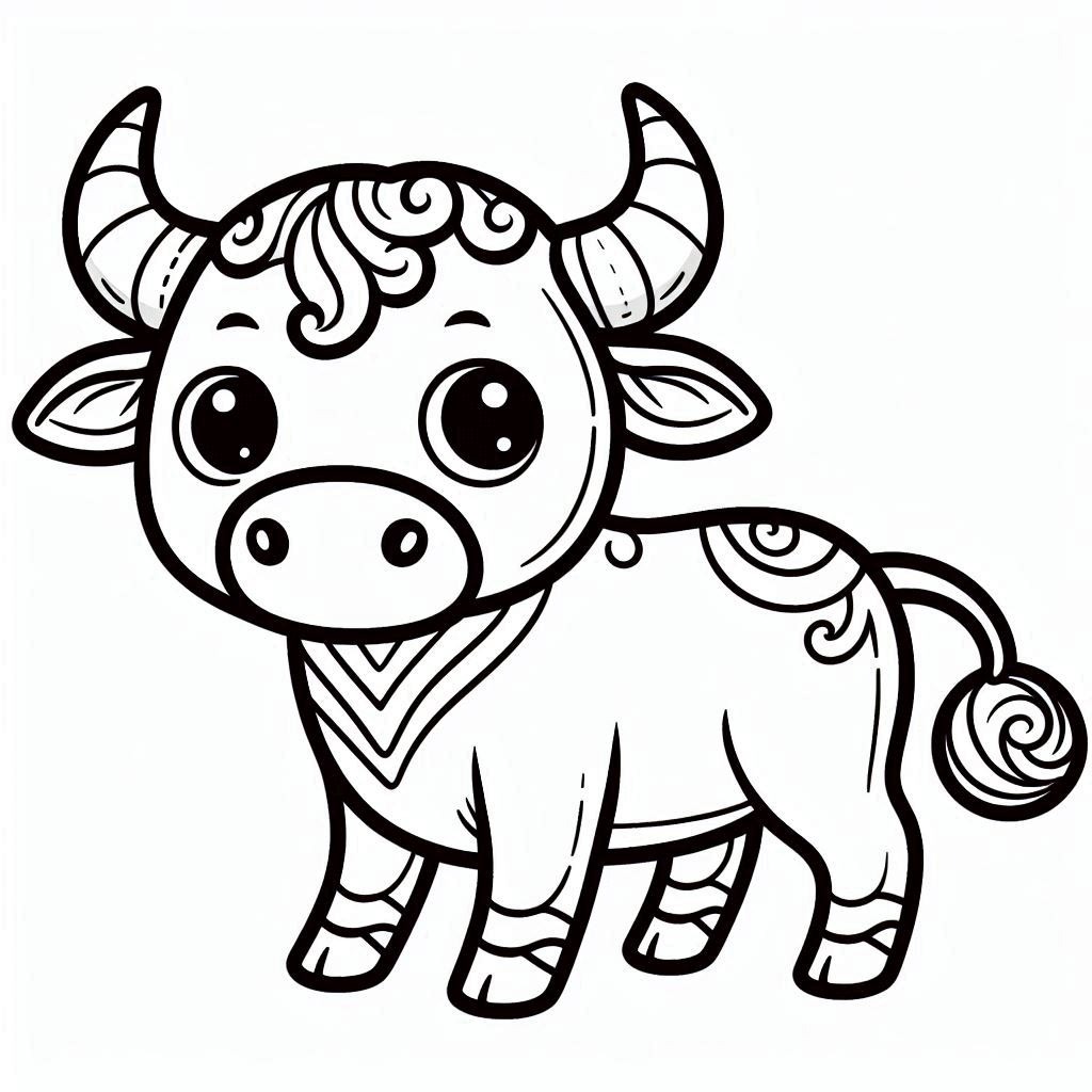 Coloriage Mignon petit taureau