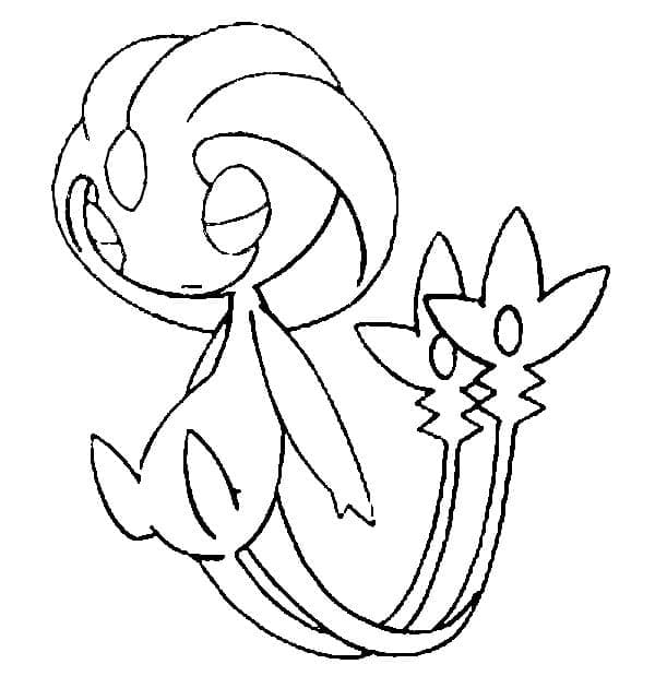 Coloriage Pokémon légendaire Créhelf à imprimer