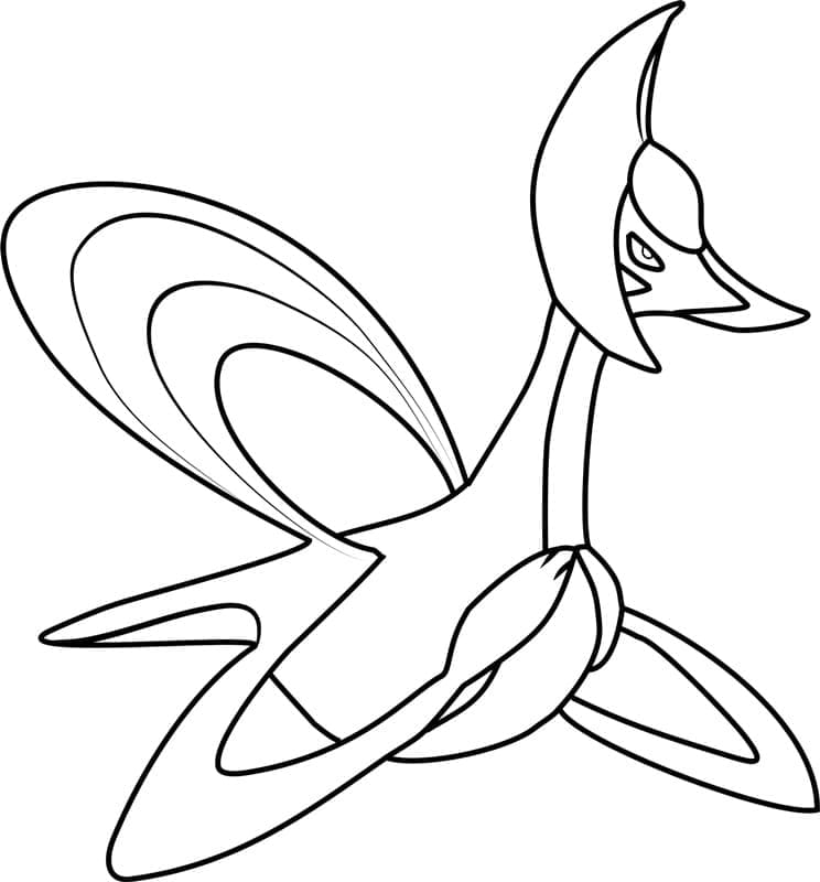 Coloriage Pokémon légendaire Cresselia à imprimer