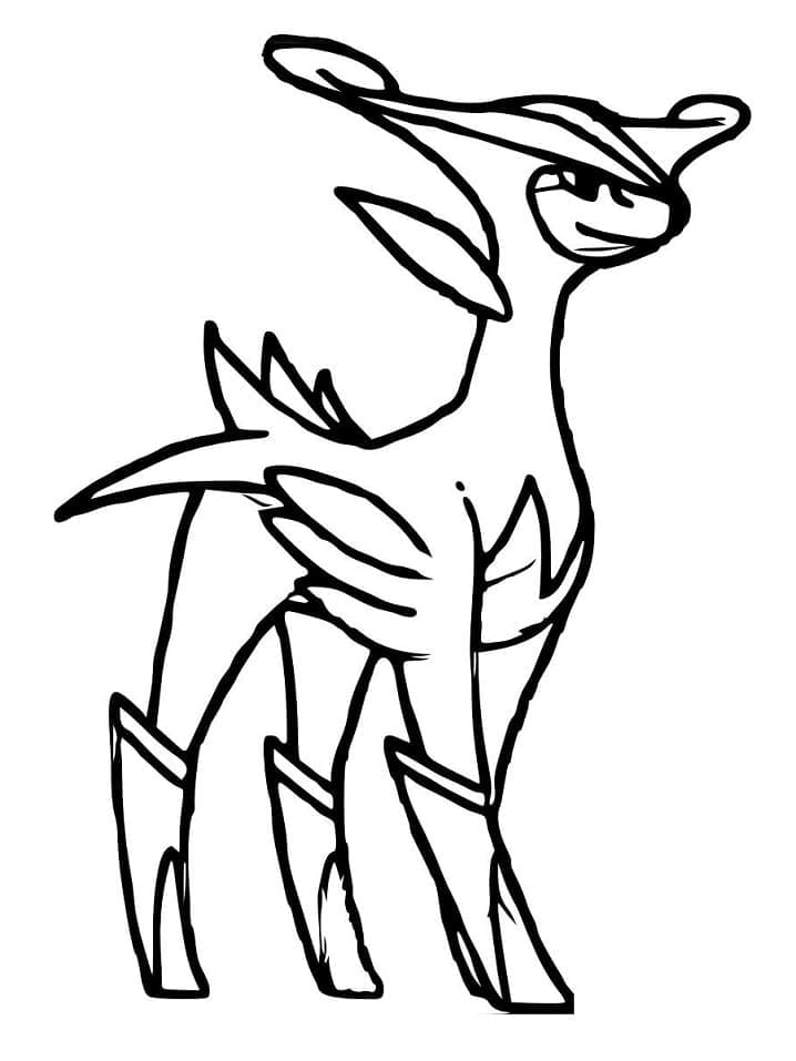 Coloriage Pokémon légendaire Viridium à imprimer