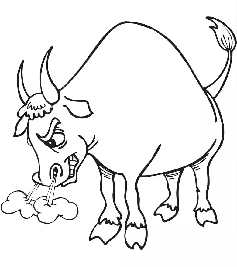 Coloriage Tirage au sort gratuit de Angry Bull à imprimer