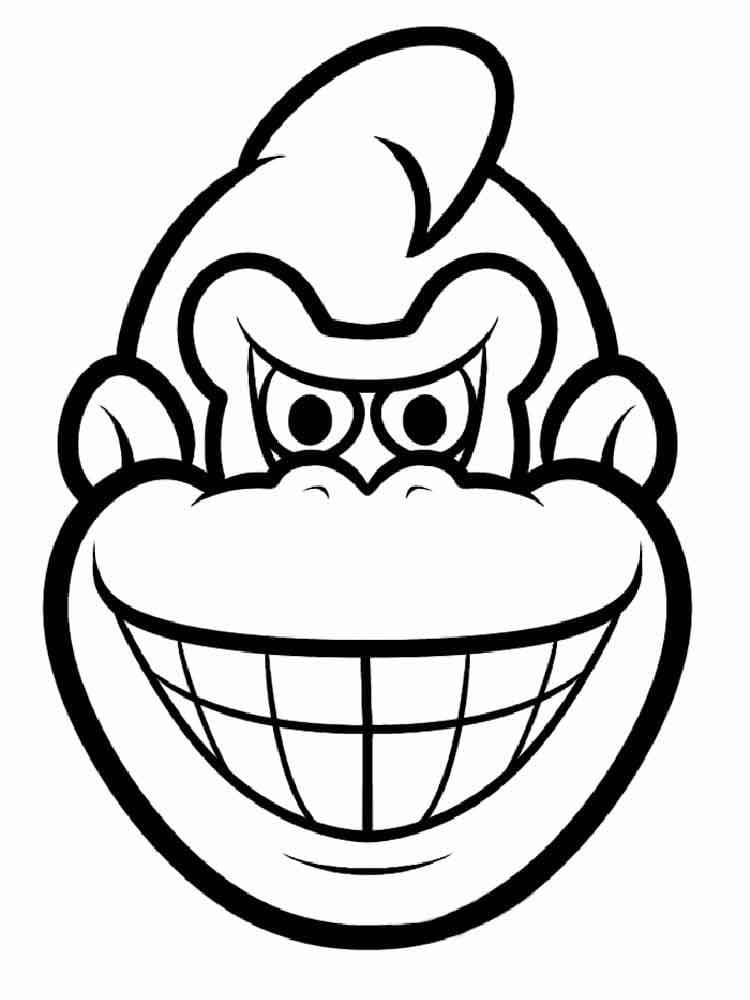 Coloriage Visage de et Donkey Kong à imprimer