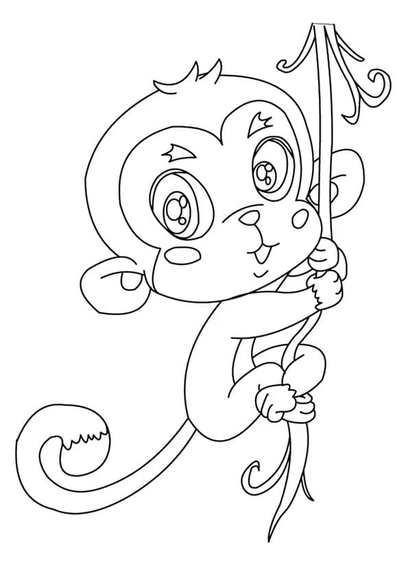 Coloriage Adorable singe