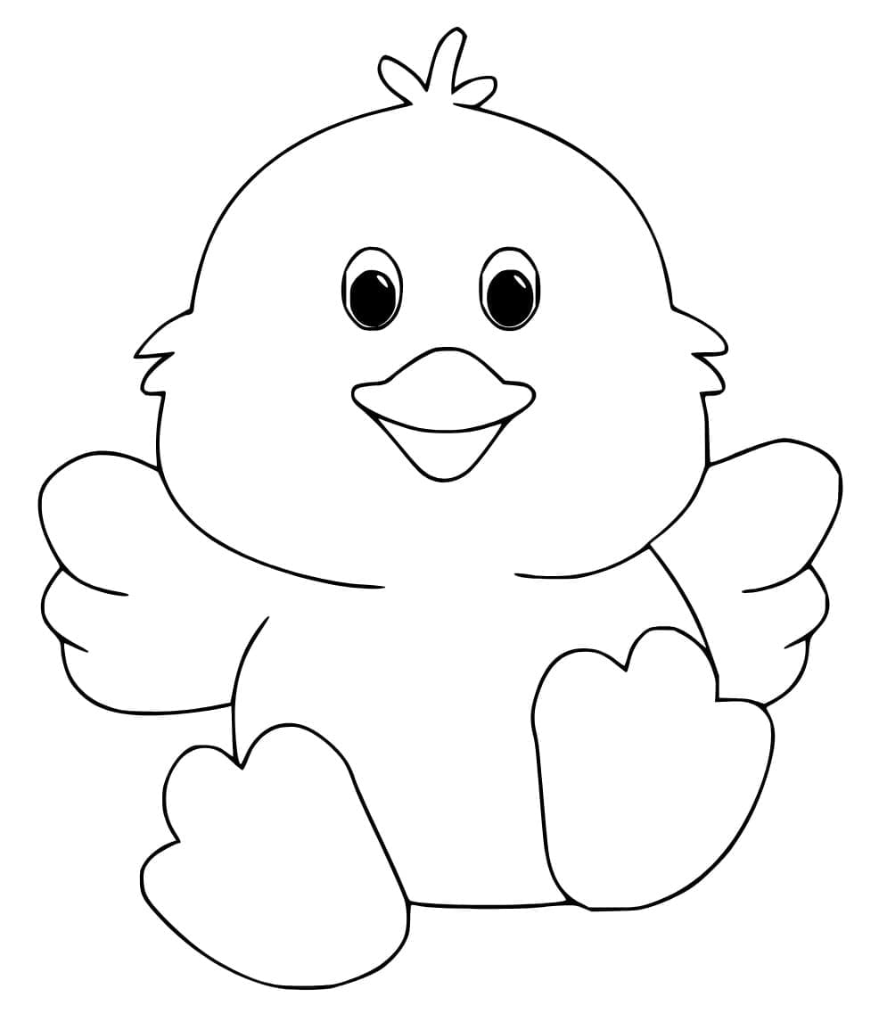 Coloriage Bébé poussin mignon