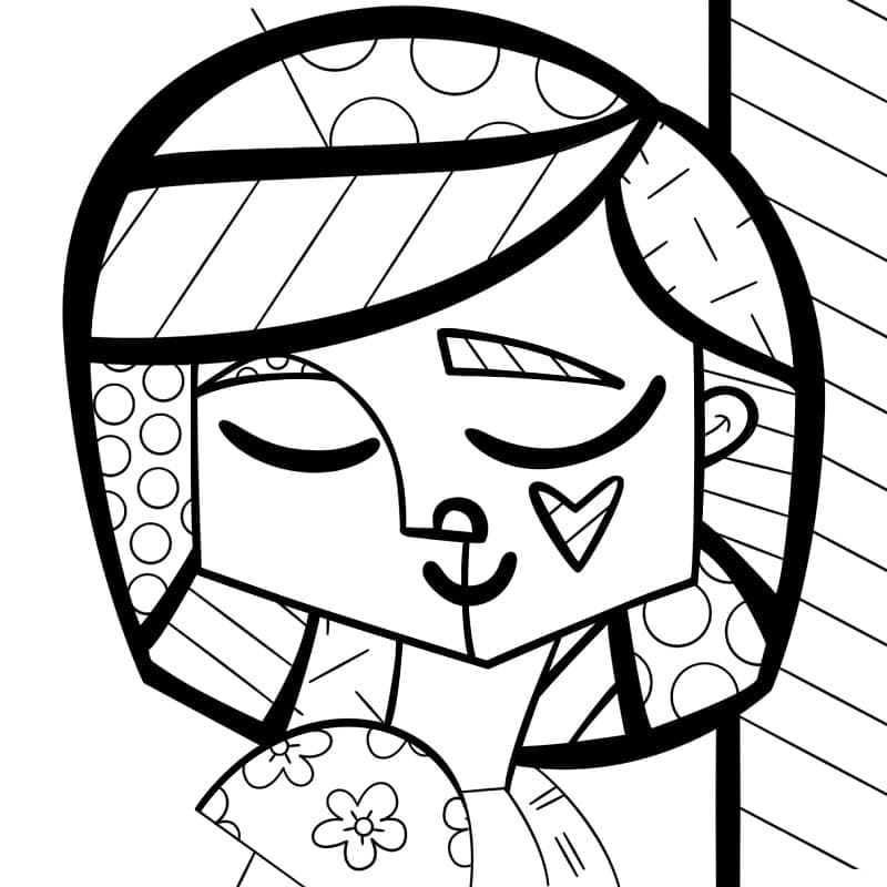 Coloriage Bonne fille de Romero Britto