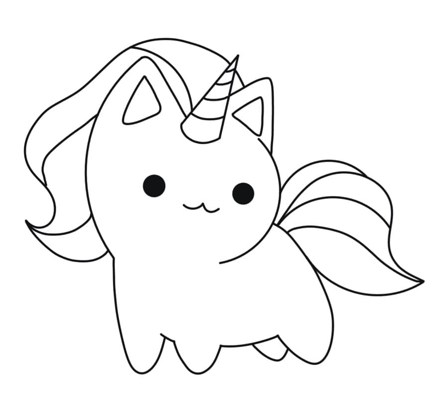 Coloriage Chat licorne drôle