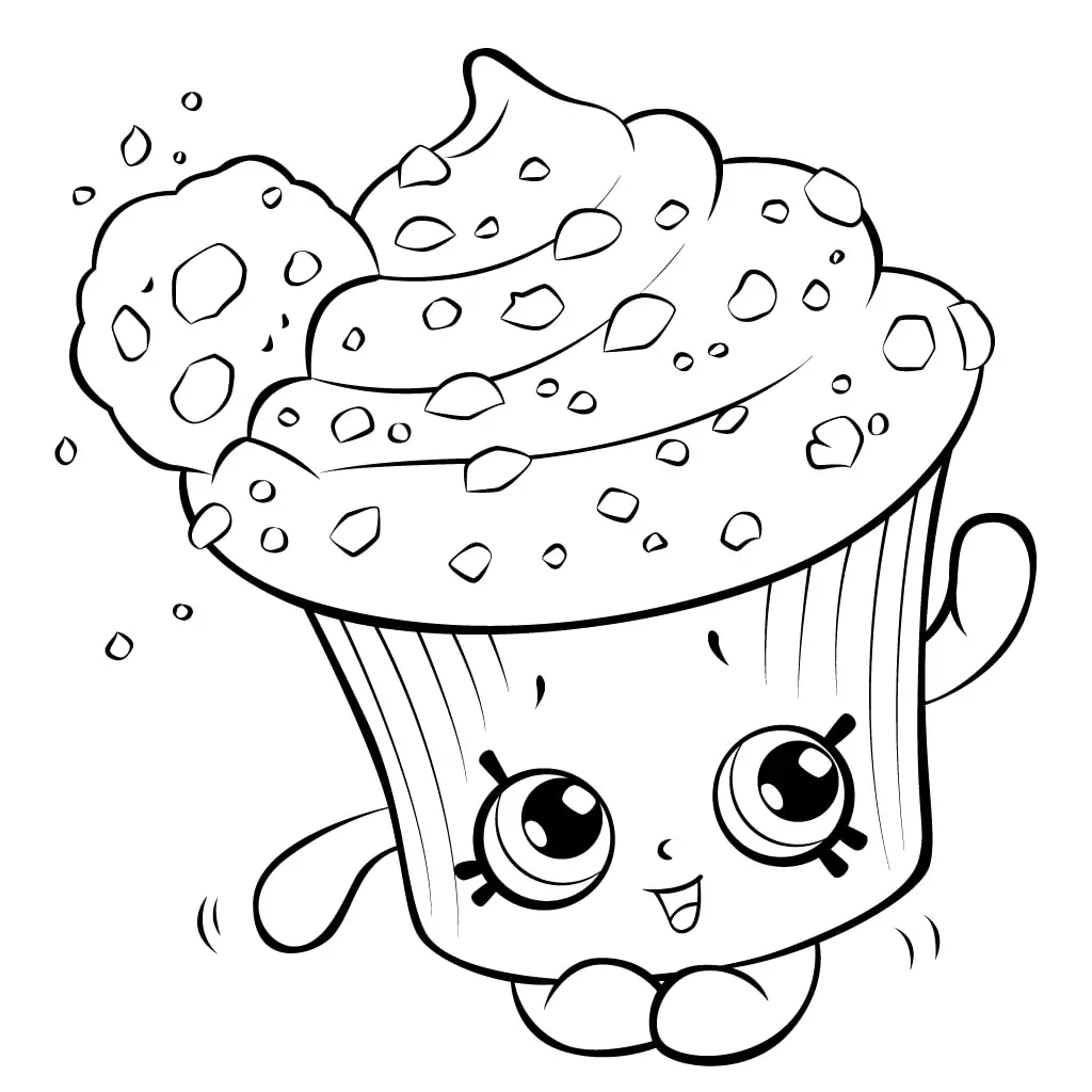 Coloriage Cupcakes aux biscuits crémeux Shopkins à imprimer