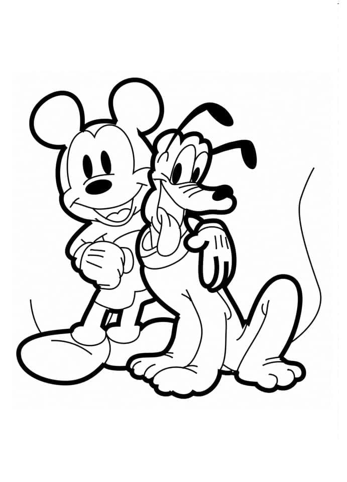 Coloriage Dessin de Mickey et Pluto