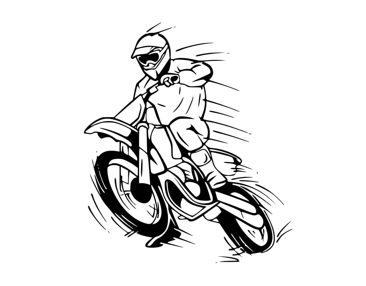 Coloriage Dessin Motocross Gratuit Imprimable à imprimer