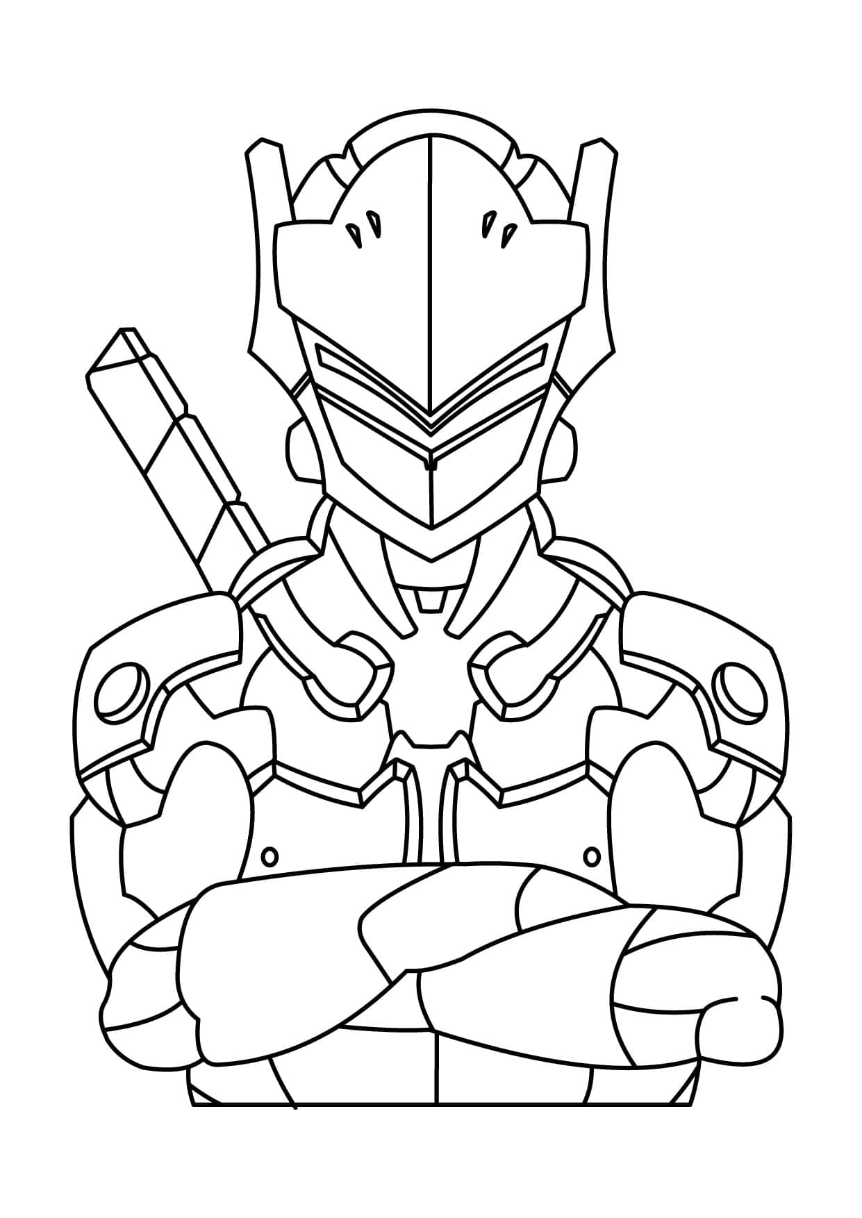 Coloriage Dessine Genji d’Overwatch à imprimer