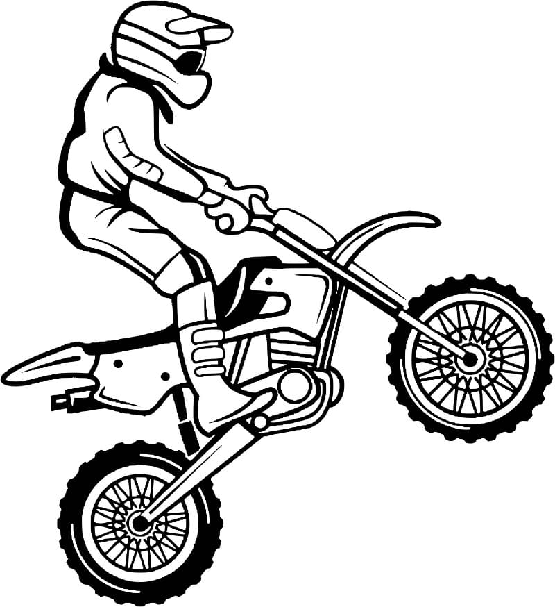 Coloriage Dessine gratuit de motocross et de dirt bike