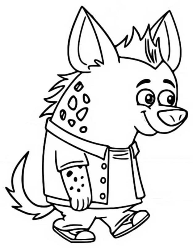 Coloriage Dessine Howie Hyena de Chip et Potato à imprimer