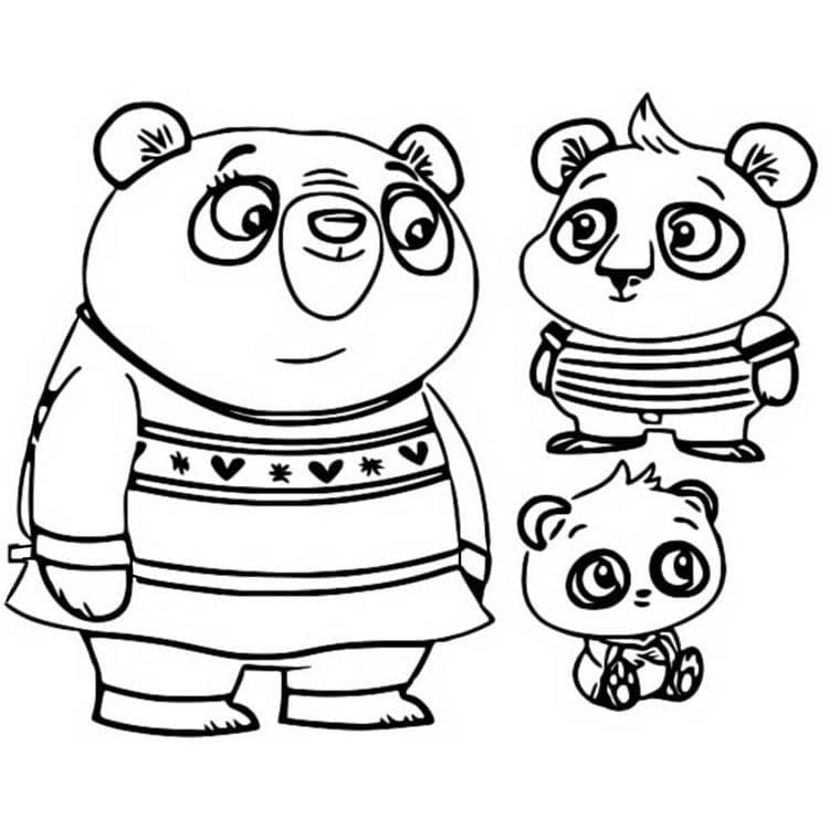 Coloriage Dessine les pandas de Chip et Potato à imprimer