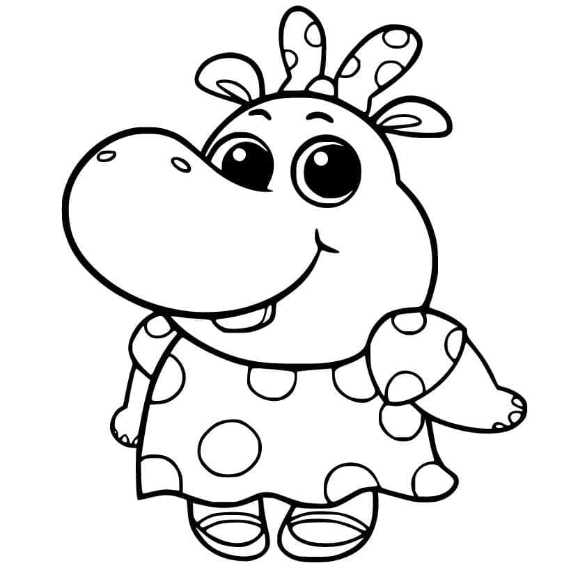 Coloriage Dessine l'hippopotame Henrietta de Chip et Potato