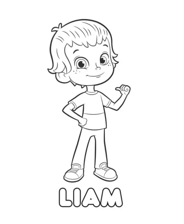 Coloriage Dessine Liam de Rusty Rivets à imprimer