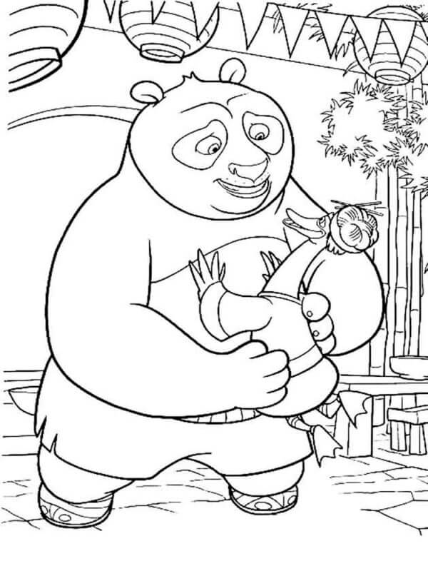 Coloriage Dessine papa et fils Po