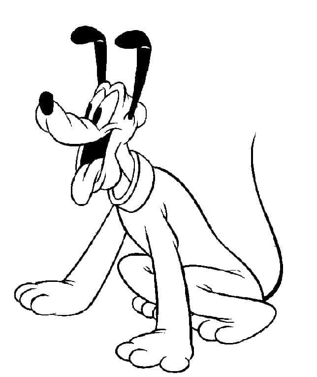 Coloriage Dessine Pluto de Disney à imprimer