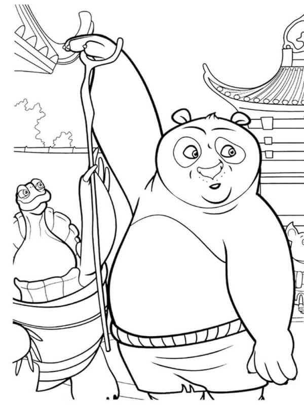 Coloriage Dessine Po et Oogway