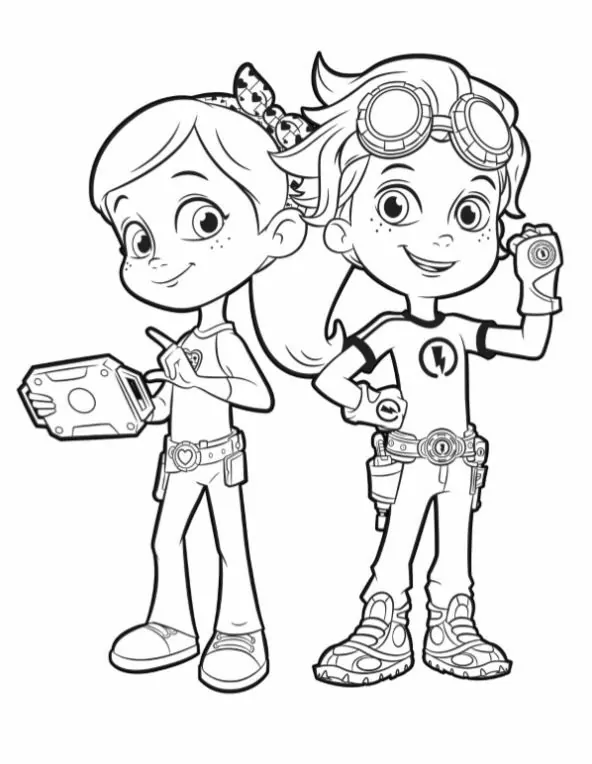 Coloriage Dessine Ruby et Rusty à imprimer