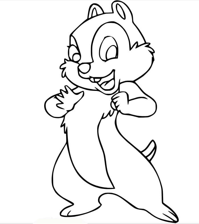 Coloriage Dessine Tic Chipmunk gratuitement à imprimer