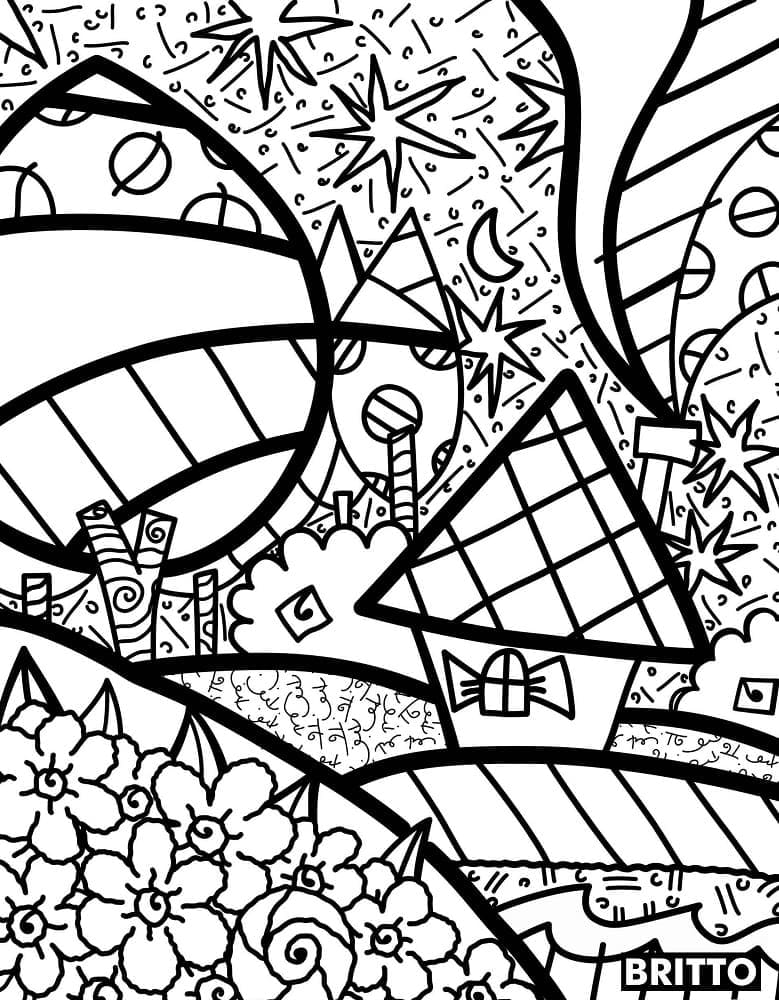 Coloriage Dessine une image de Romero Britto