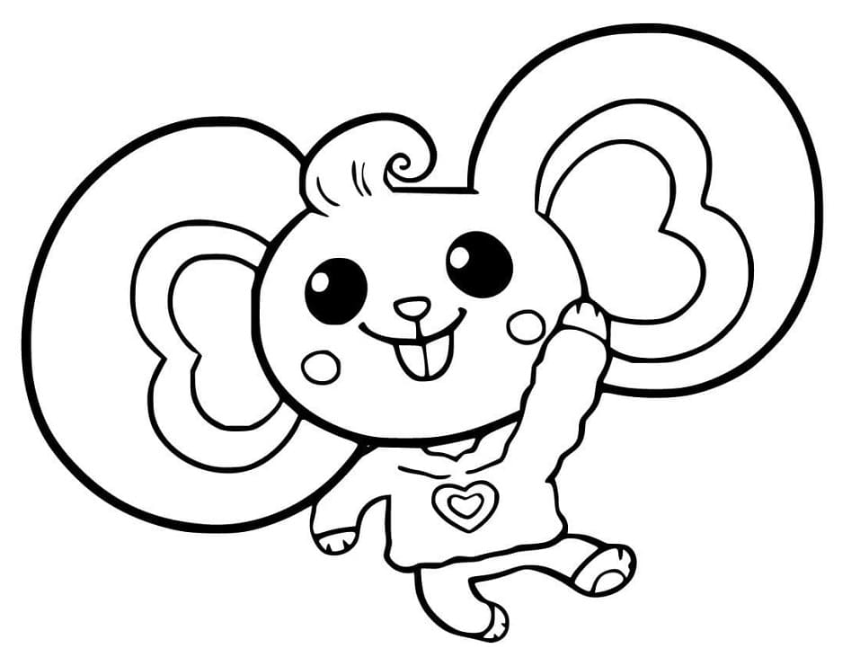 Coloriage Dessine une souris patate à imprimer