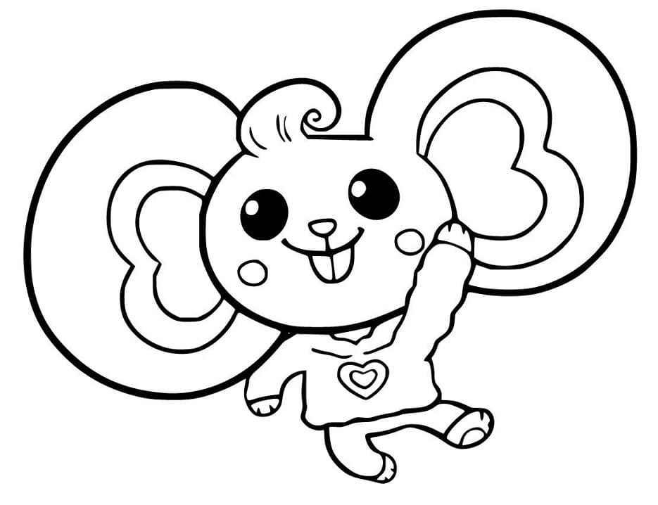 Coloriage Dessine une souris patate heureuse