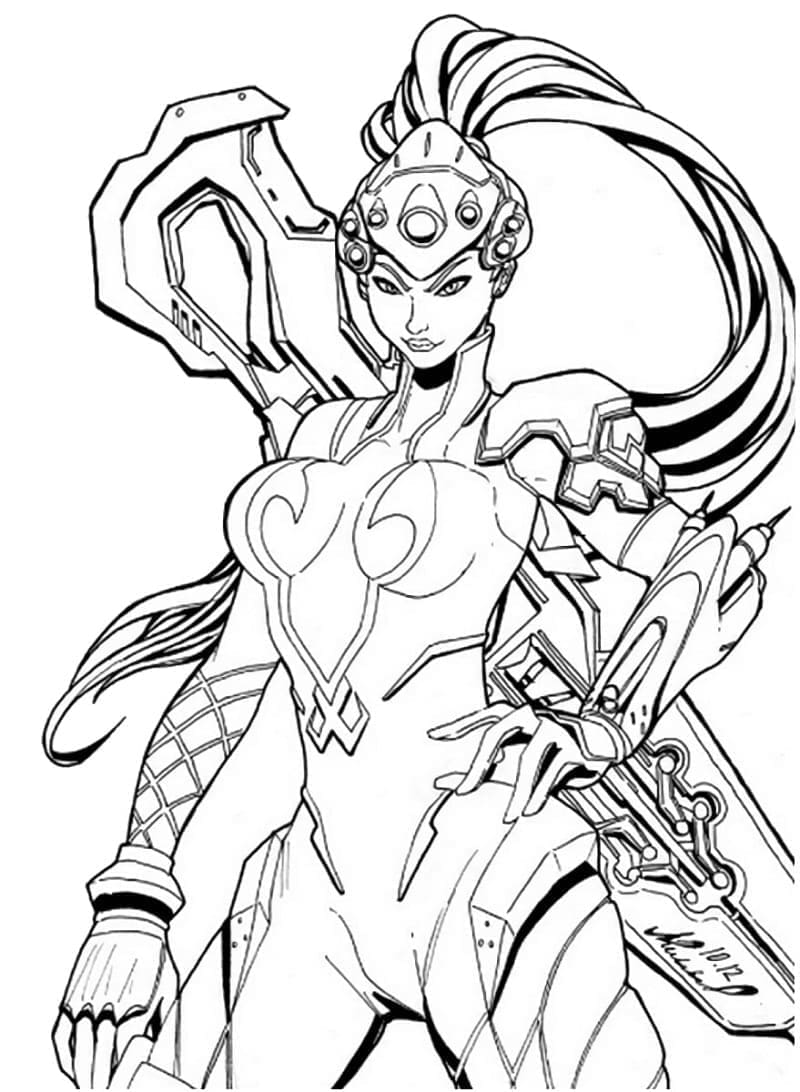 Coloriage Dessine Widowmaker d’Overwatch à imprimer